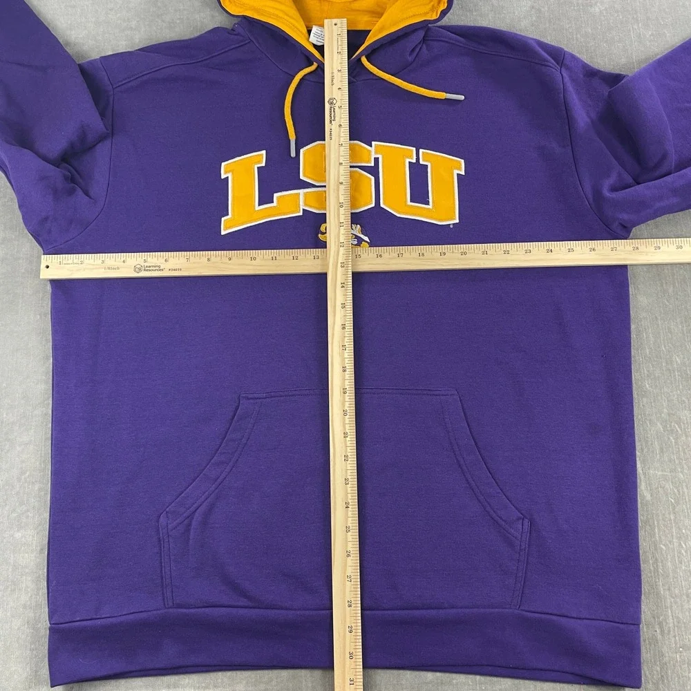 LSU Tigers Champion Mens 2XL Purple Hoodie Fleece Sweatshirt Gameday